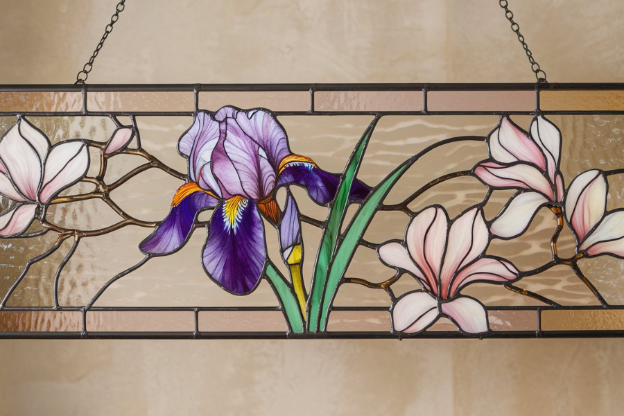 Elevate Your Home Decor with the MMA Iris Stained Glass Hanging Panel Tiffany Magnolia
